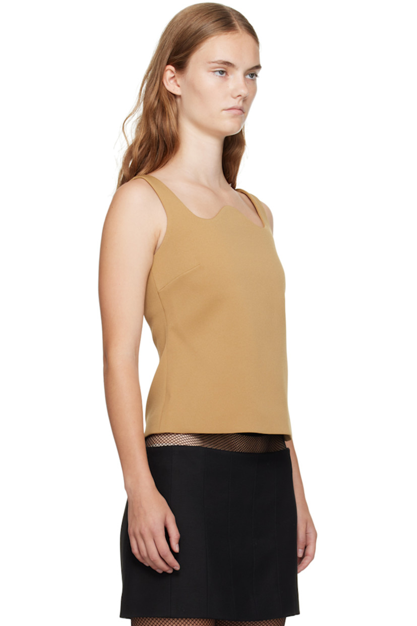 Polyester- and acetate-blend twill tank top.

· Modified scoop neck
· Darts at front
· Concealed zip closure at back
· Full satin lining
 
Supplier color: Ochre