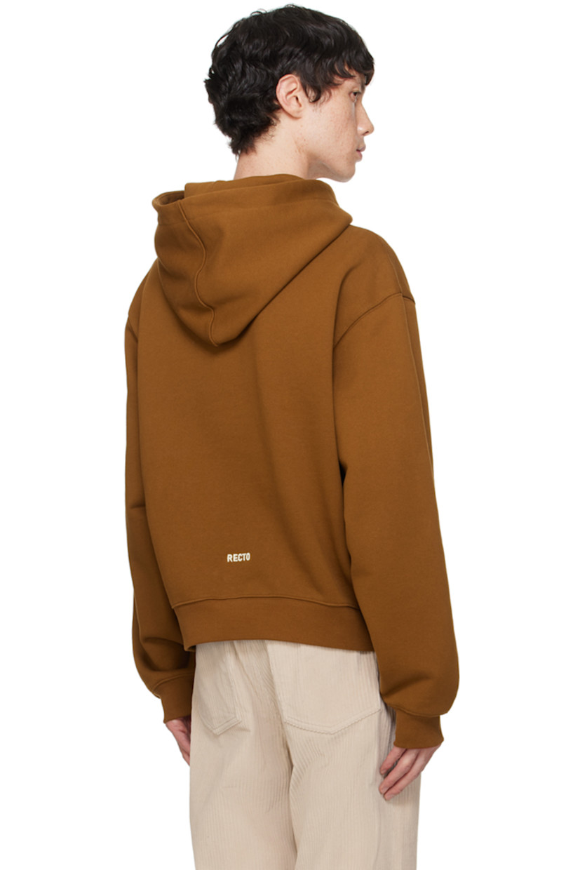 French terry hoodie.

· Rib knit hem and cuffs
· Dropped shoulders
· Logo embroidered at back hem

Supplier color: Brick brown