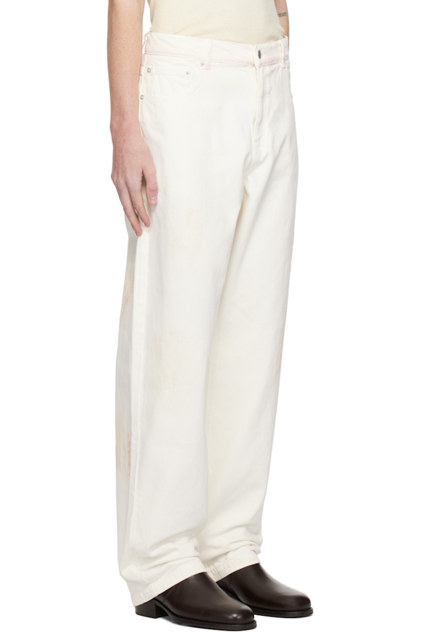 Straight-leg non-stretch denim jeans. Dyed detailing throughout. 

· Belt loops 
· Five-pocket styling 
· Zip fly 
· Silver-tone hardware 

Each item is unique. Please note that coloration may vary.

Supplier color: White