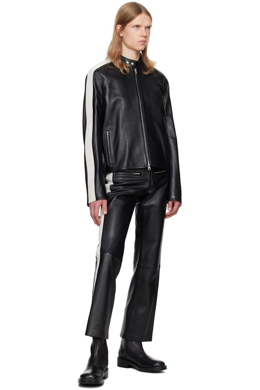 Grained lambskin jacket.

· Paneled construction
· Adjustable press-stud tab at band collar
· Two-way zip closure
· Logo appliqué at chest
· Zip pockets
· Zip vent at cuffs
· Adjustable press-stud tabs at back waist
· Welt pocket at interior
· Full cupro satin lining

Supplier color: Black