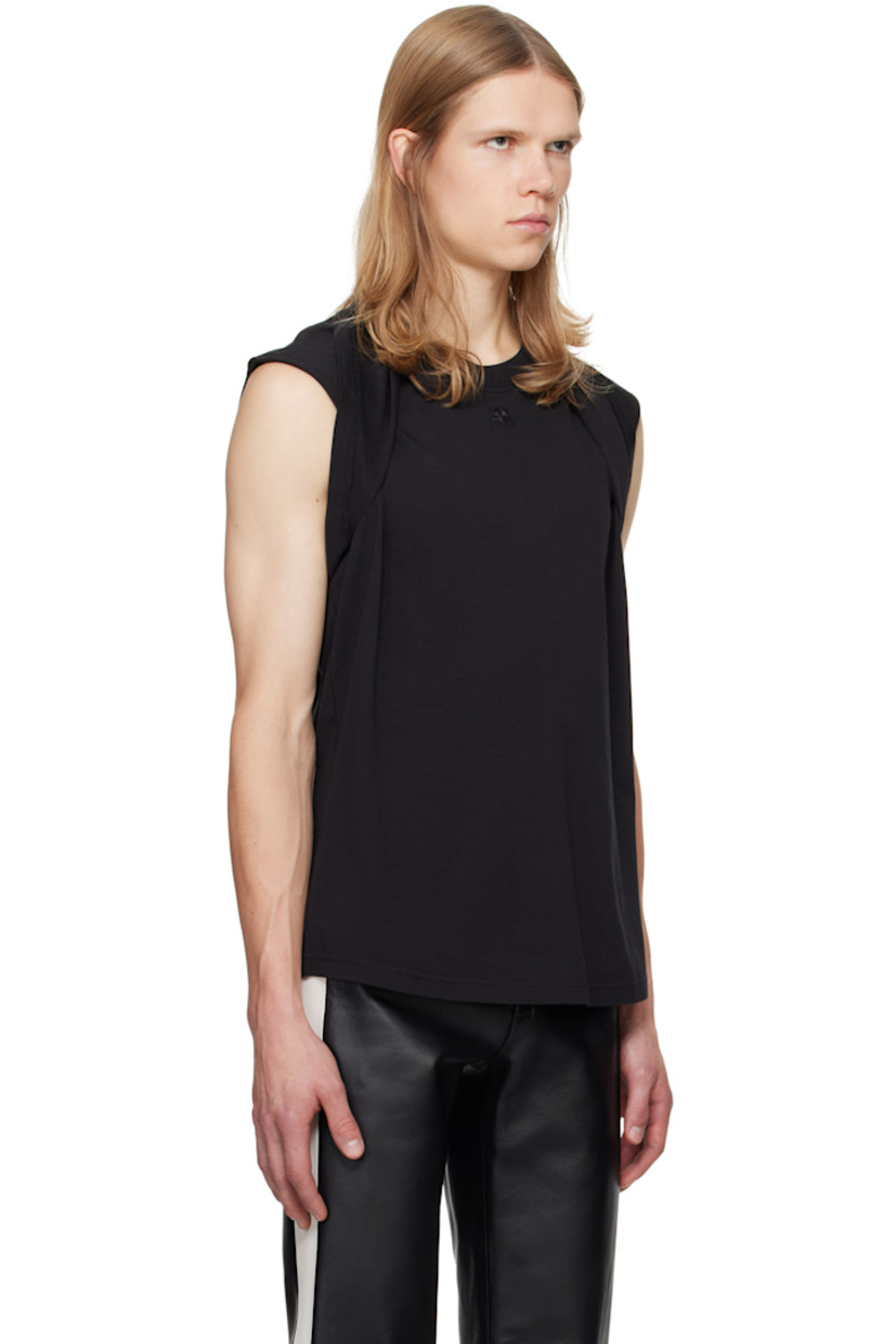 Cotton jersey tank top. Paneled construction for alternate styling. 

· Rib-knit crewneck
· Embroidered logo at chest 
· Logo flag at hem 

Supplier color: Black