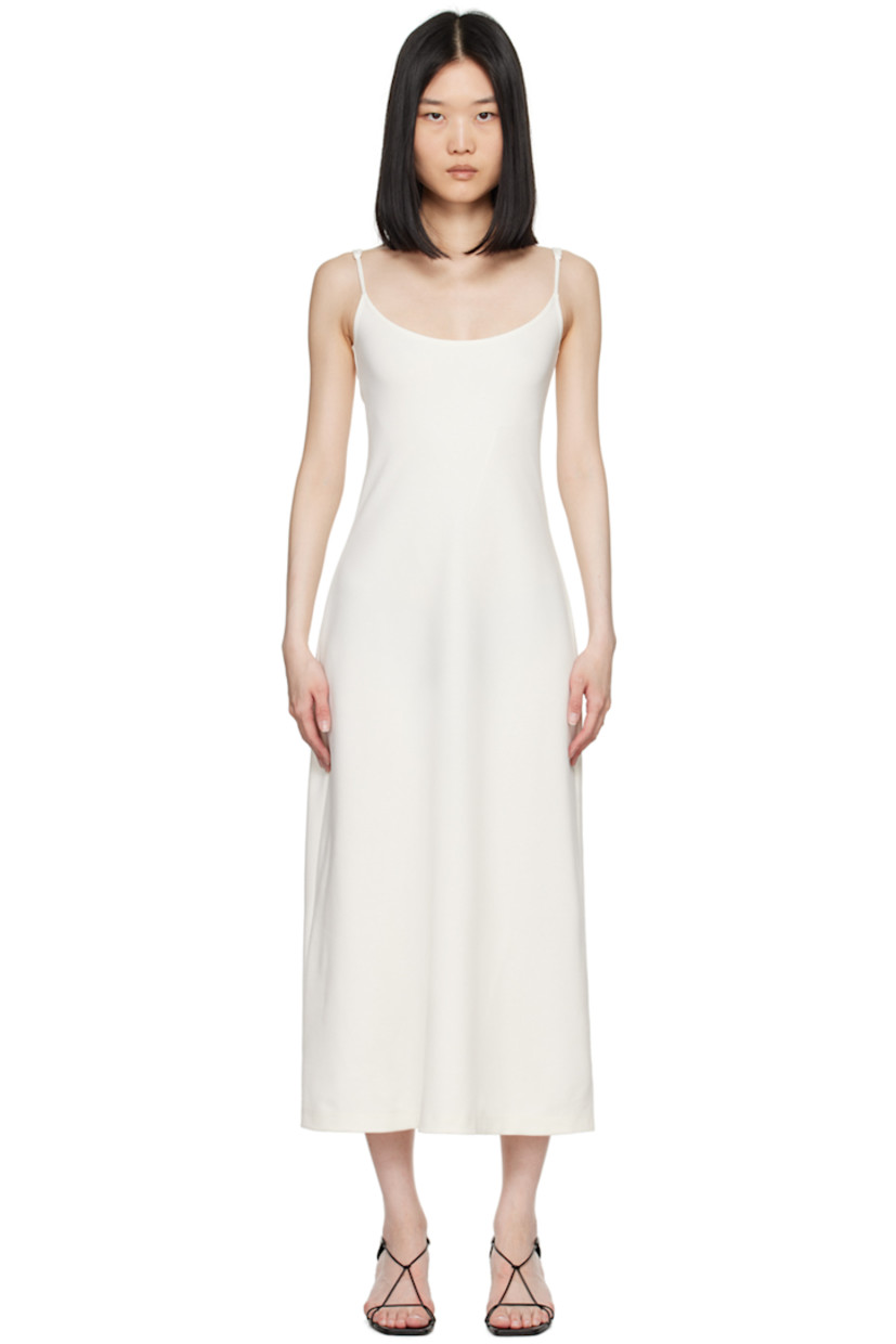 Stretch viscose-blend ponte jersey dress.

· Scoop neck
· Adjustable spaghetti straps 

Supplier color: Natural