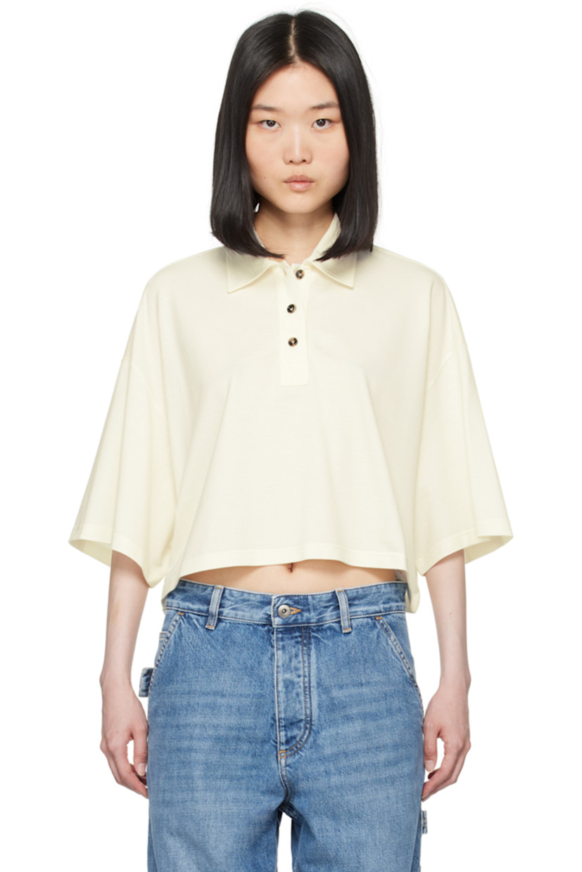 Cotton- and lyocell-blend piqué polo.

· Spread collar
· Three-button placket
�· Logo embroidered at front
· Cropped hem
· Dropped shoulders

Supplier color: Dove