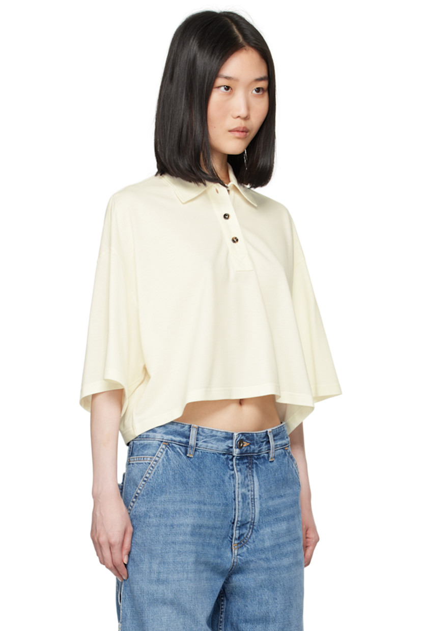 Cotton- and lyocell-blend piqué polo.

· Spread collar
· Three-button placket
· Logo embroidered at front
· Cropped hem
· Dropped shoulders

Supplier color: Dove