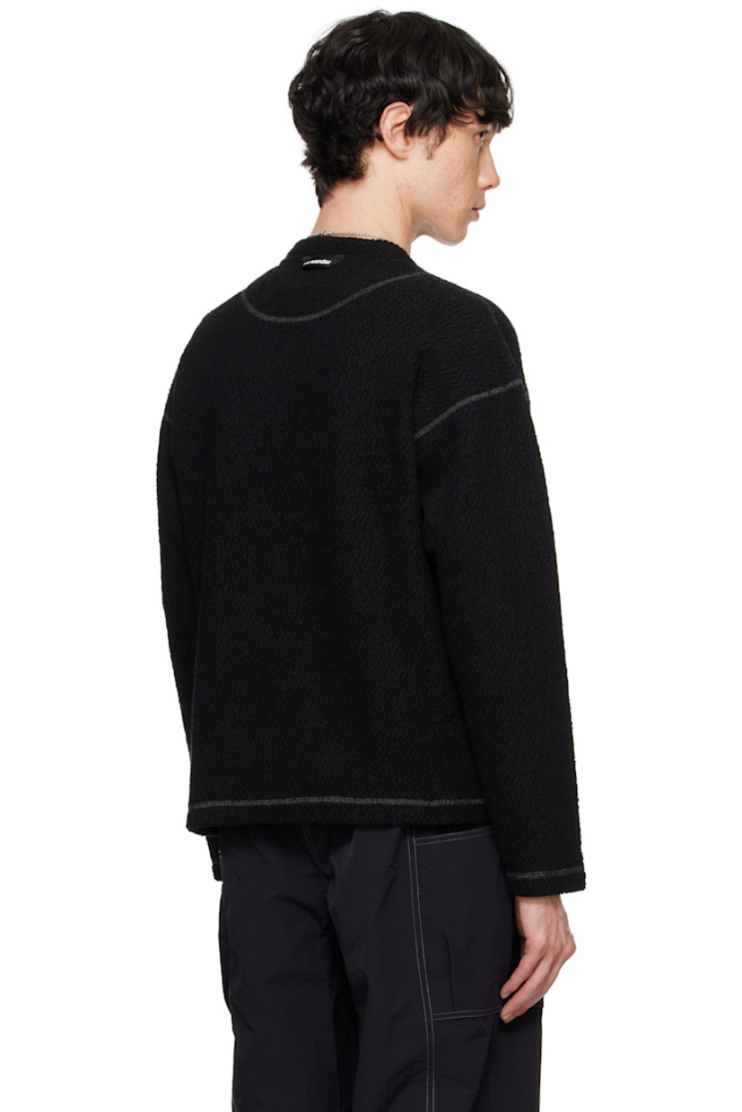 Knit wool-blend sweater. Jacquard pattern throughout.

· Paneled construction
· Crewneck
· Flap pocket with carabiner at chest 
· Reflective bonded logo at front
· Dropped shoulders
· Logo-embossed locker loop at back collar

Supplier color: Black