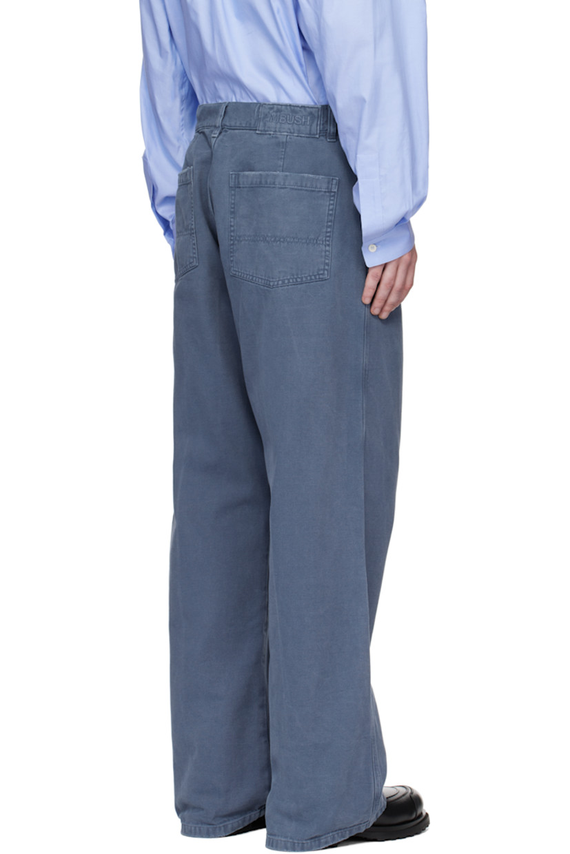 Cotton canvas trousers. Fading and subtle distressing throughout.

· Belt loops
· Five-pocket styling 
· Zip-fly 
· Cargo pockets at outseam 
· Embroidered logo patch at back waistband
· Logo-engraved silver-tone hardware

Supplier color: Blue