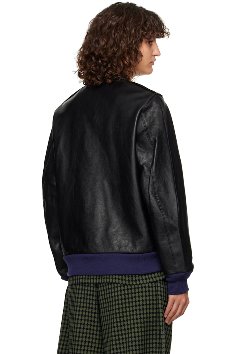 Grained leather jacket.

· Spread collar
· Zip closure
· Flap pockets
· Rib-knit hem and cuffs
· Epaulets
· Full cupro satin lining

Supplier color: Black