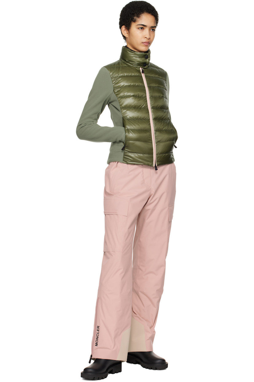 Quilted and down-filled nylon ripstop and stretch polyester fleece jacket. Lightweight, windproof, and water-repellent.

· DIST-certified down
· Paneled construction
· Press-stud fastening at funnel neck
· Piping at two-way zip closure
· Zip seam pockets
· Stretch jersey panel at sides and sleeves
· Embroidered logo patch at sleeve
· Thumbhole at cuffs
· Partial taffeta lining

Supplier color: Sage

Fill 1: 90% goose down, 10% goose feather. Fill 2: 100% polyester.
