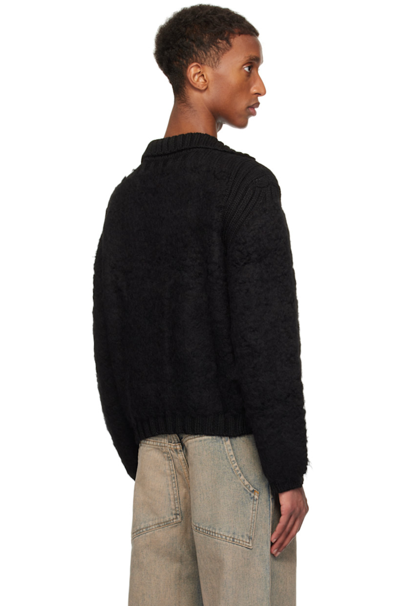Shag-knit alpaca-blend cardigan. 

· Spread collar
· Button closure
· Rib-knit shoulders

Supplier color: Panther