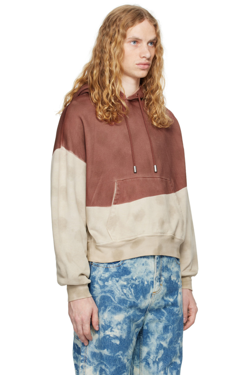Brushed French terry cotton hoodie. Print with subtle fading throughout.

· Drawstring at hoodie
· Kangaroo pocket
· Dropped shoulders
· Logo bonded at shoulder

Supplier color: Mars