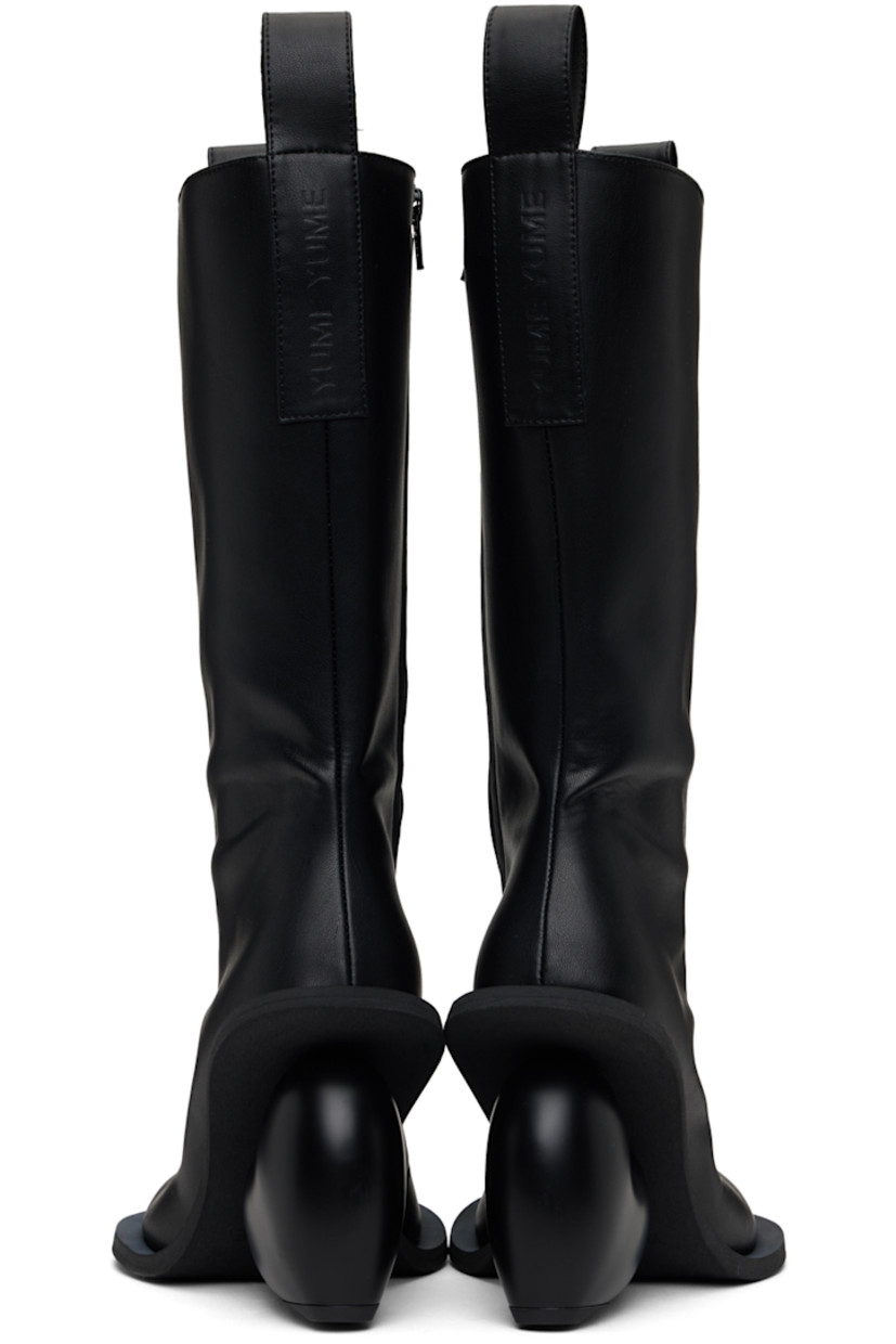 Mid-calf buffed faux-leather boots in black.

· Pull-loops at collar
· Zip closure at inner side
· Logo embossed at heel collar
· Sculptural heel with rubber injection
· Neolite foam rubber sole
· Heel: H3.75"

Available exclusively at SSENSE.

Supplier color: Black