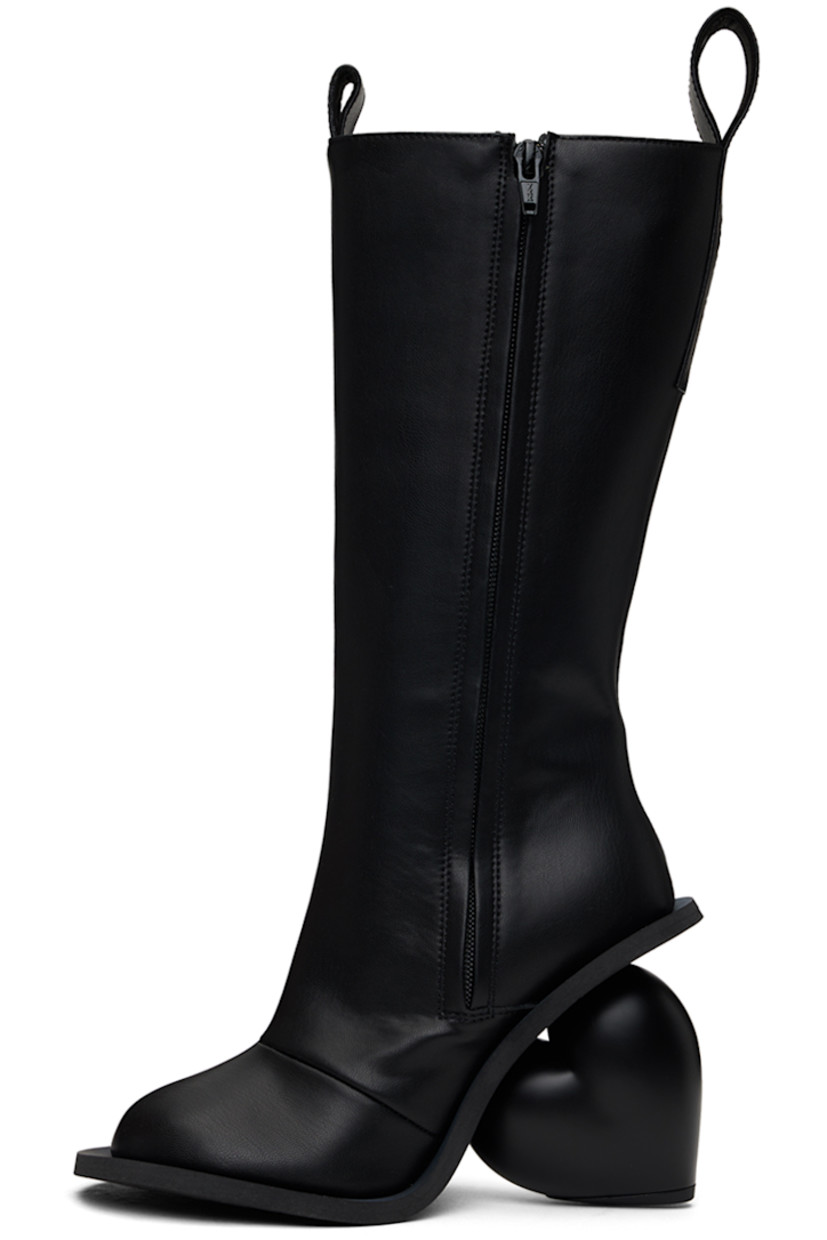 Mid-calf buffed faux-leather boots in black.

· Pull-loops at collar
· Zip closure at inner side
· Logo embossed at heel collar
· Sculptural heel with rubber injection
· Neolite foam rubber sole
· Heel: H3.75"

Available exclusively at SSENSE.

Supplier color: Black