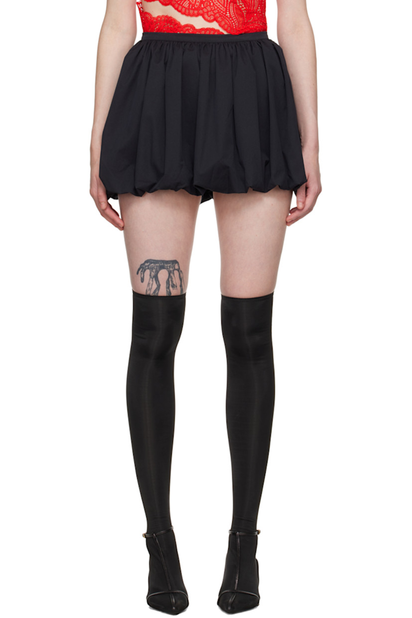 Stretch cotton-blend twill skirt. Gathering throughout.

· Bubble hem
· Concealed zip closure at back
· Full cupro- and viscose-blend satin lining

Supplier color: Black