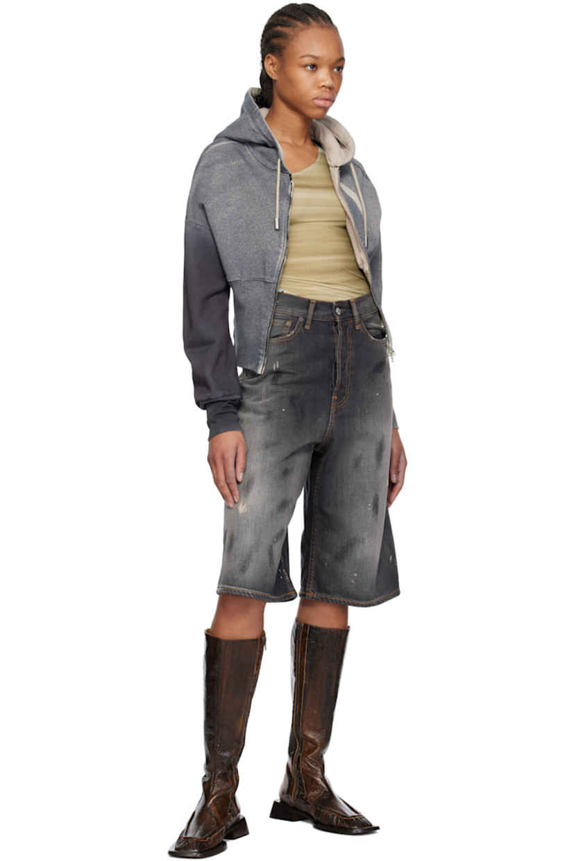 Knee-high crinkled patent sheepskin boots in brown.

· Square moc toe
· Zip closure at inner side
· Concealed elasticized gusset at inner collar
· Memory foam insole
· Buffed leather lining
· Stacked leather block heel with rubber injection
· Leather sole with rubber injection
· Heel: H1.5"

Supplier color: Brown