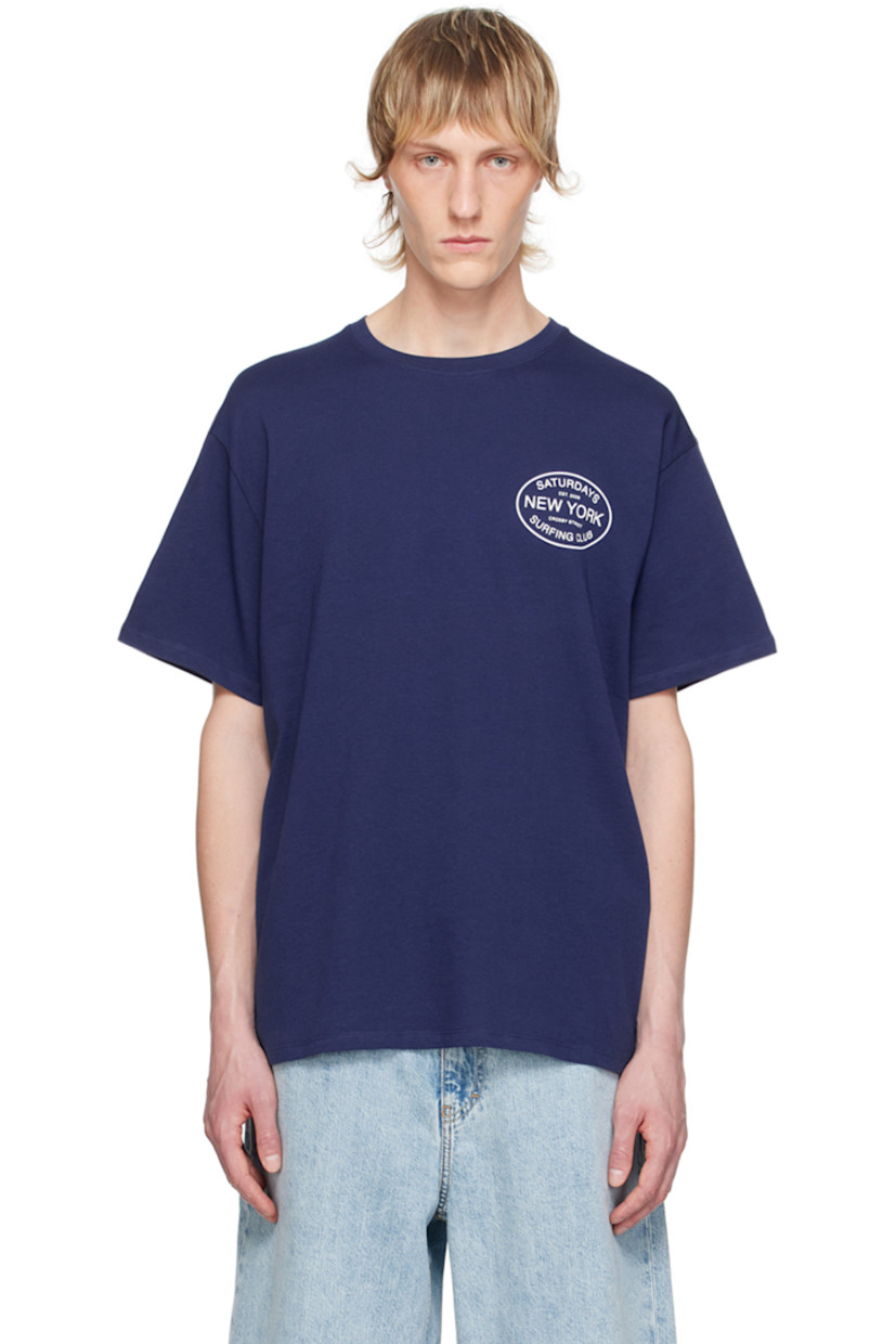 Cotton jersey T-shirt.

· Rib knit crewneck
· Logo and text printed at chest and back

Supplier color: Ocean