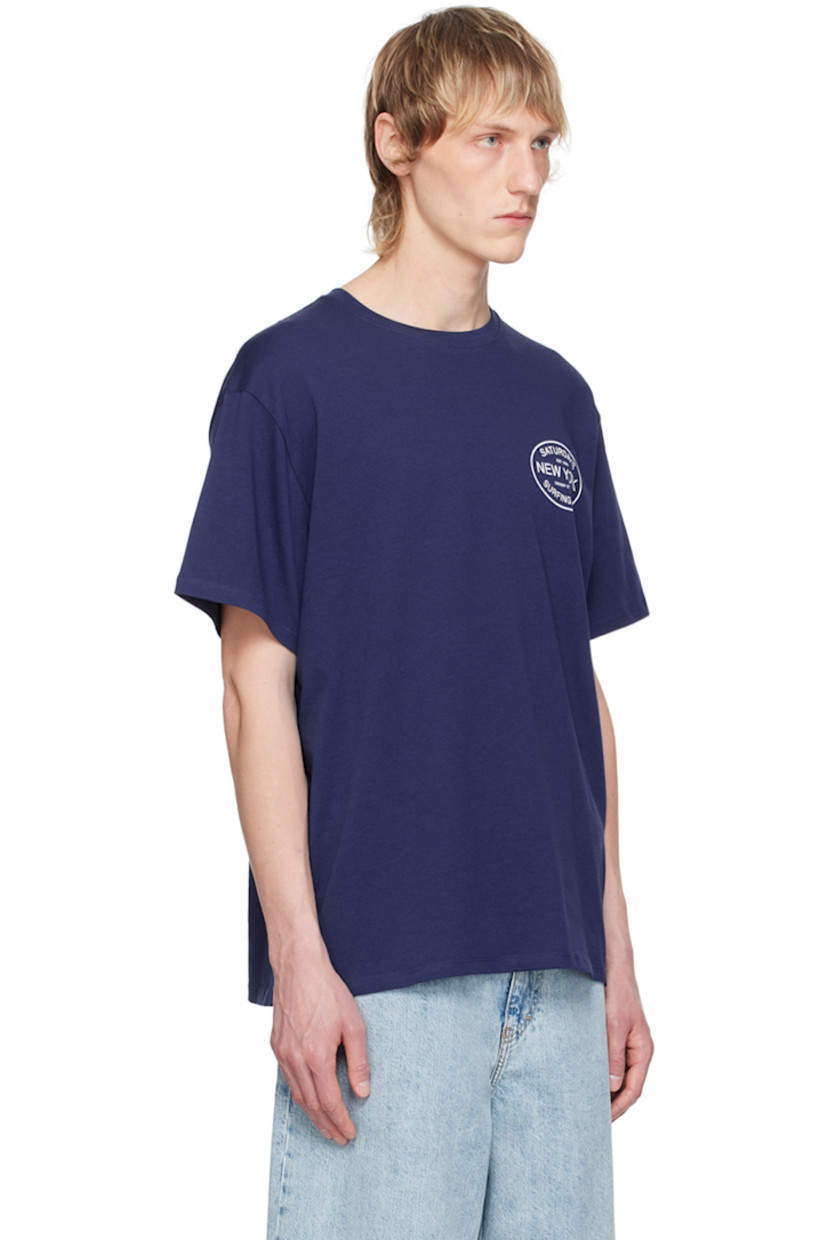 Cotton jersey T-shirt.

· Rib knit crewneck
· Logo and text printed at chest and back

Supplier color: Ocean