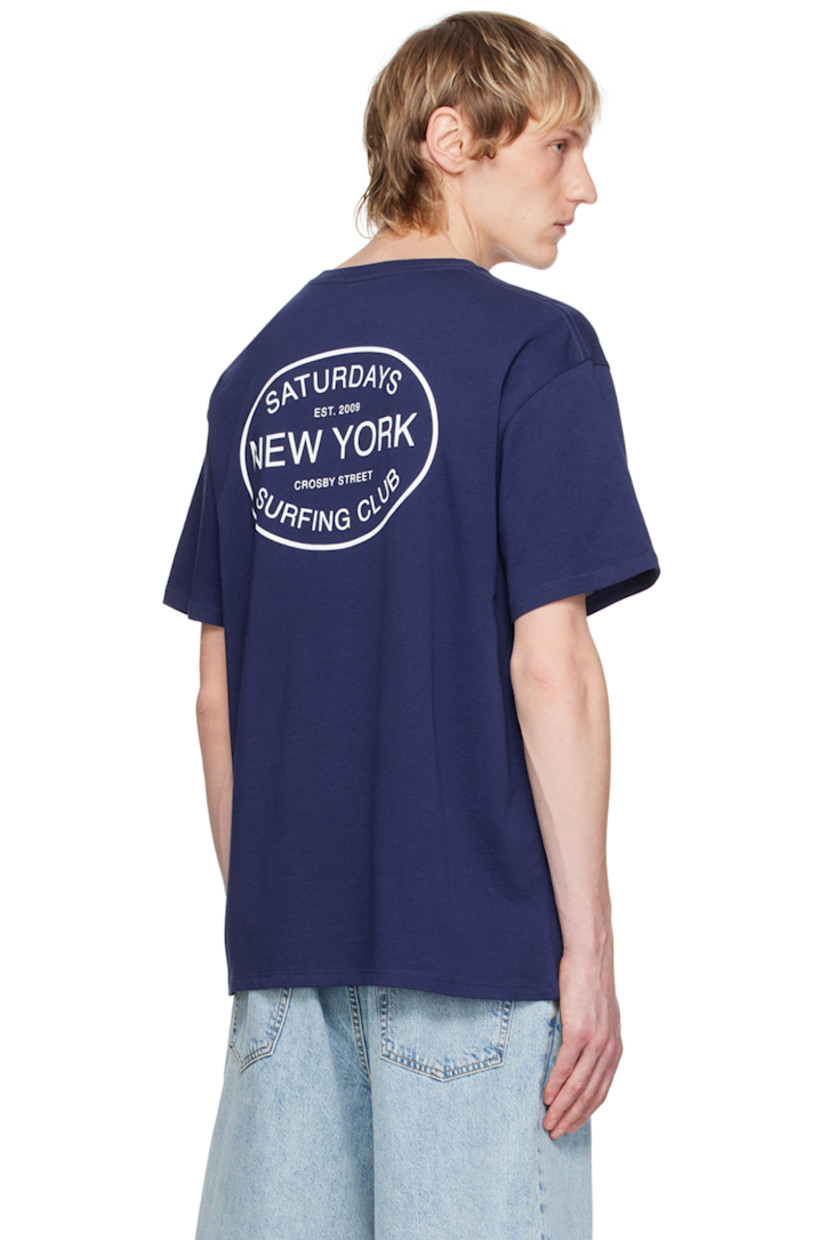Cotton jersey T-shirt.

· Rib knit crewneck
· Logo and text printed at chest and back

Supplier color: Ocean