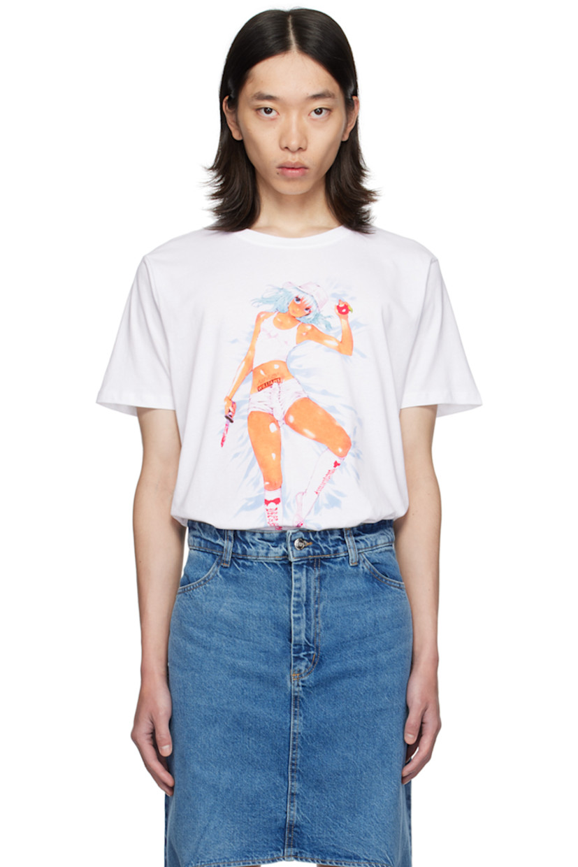 OEKO-TEX® Standard 100-certified organic cotton jersey T-shirt.

· Rib knit crewneck
· Graphic printed at front

Supplier color: White