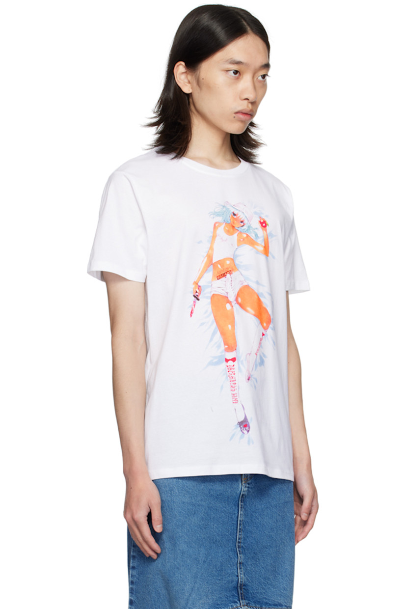 OEKO-TEX® Standard 100-certified organic cotton jersey T-shirt.

· Rib knit crewneck
· Graphic printed at front

Supplier color: White