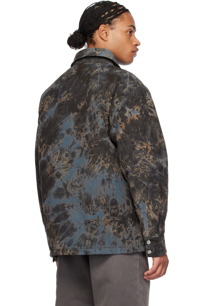 Textured cotton corduroy overshirt. Tie-dye pattern printed throughout.

· Spread collar
· Press-stud closure
· Logo embroidered at patch pocket
· Welt pockets
· Dropped shoulders
· Press-stud fastening at pleated barrel cuffs
· Patch pocket at interior
· Full quilted satin lining
· Logo-engraved silver-tone hardware

Supplier color: GRY