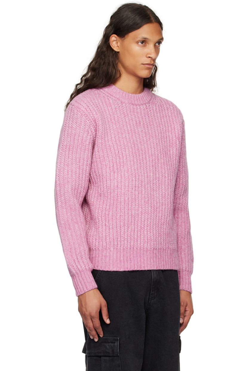 Brushed rib knit wool-blend sweater.

· Crewneck
· Dropped shoulders

Supplier color: Pink