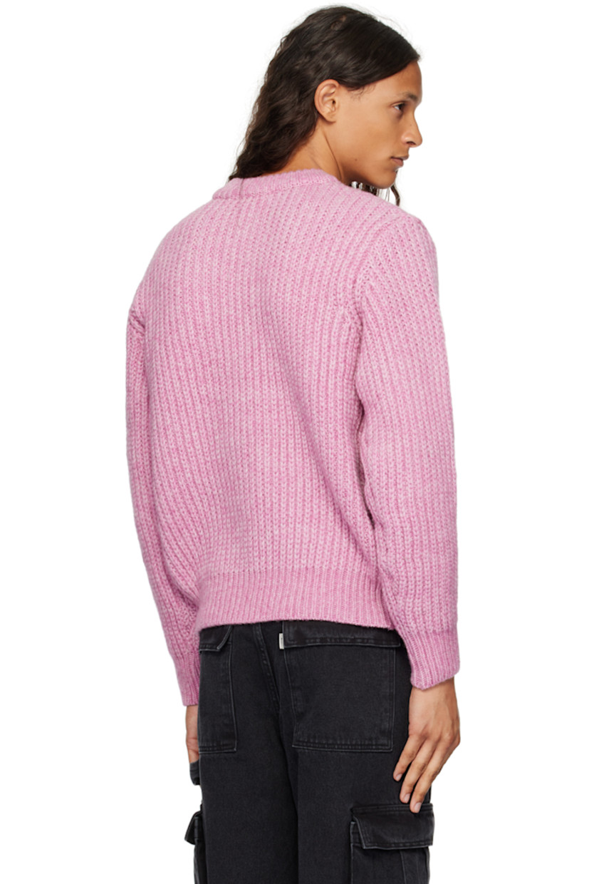 Brushed rib knit wool-blend sweater.

· Crewneck
· Dropped shoulders

Supplier color: Pink