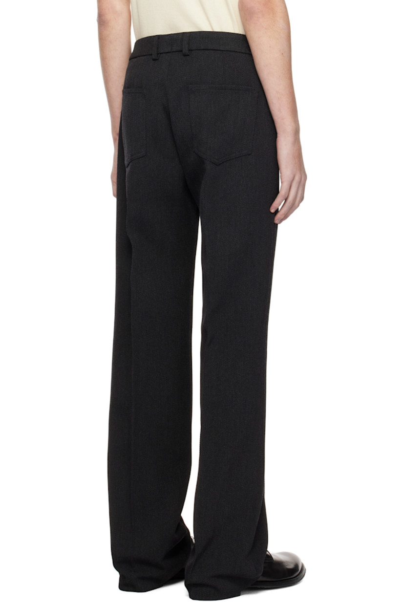 Straight-leg polyester- and wool-blend twill trousers. 

· Low-rise 
· Belt loops 
· Four-pocket styling 
· Creased legs 

Supplier color: Black Melange