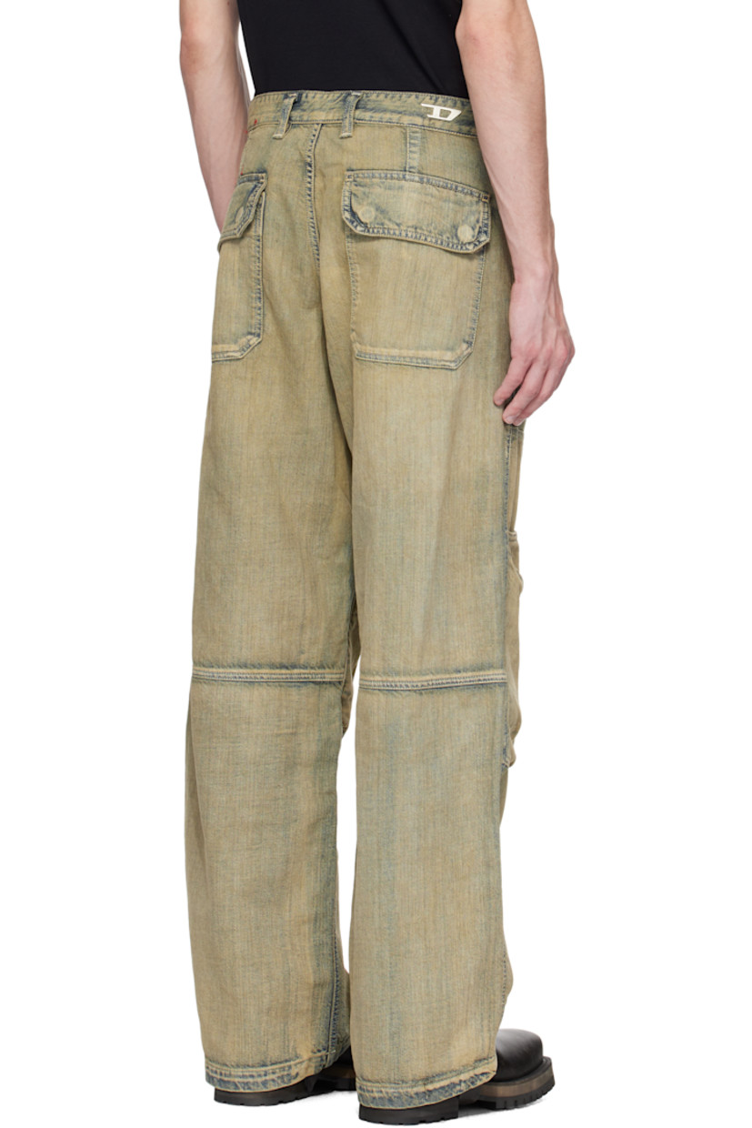 Stonewashed non-stretch denim jeans. Fading, whiskering, and subtle distressing throughout. 

· Mid-rise
· Belt loops 
· Five-pocket styling 
· Zip fly 
· Logo patch at coin pocket 
· Patch pocket and darts at knees 
· Logo hardware at back waistband 
· Logo-engraved silver-tone hardware 

Supplier color: Medium blue