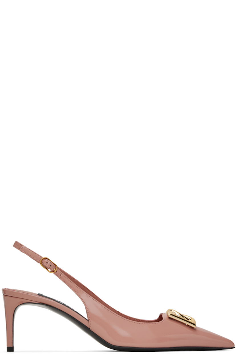 Polished calfskin heels in pink.

· Pointed toe
· Logo hardware and cutouts at vamp
· Adjustable pin-buckle slingback strap
· Buffed calfskin lining
· Covered kitten heel with rubber injection
· Polished leather sole with rubber injection
· Heel: 2.5"

Supplier color: Rosa