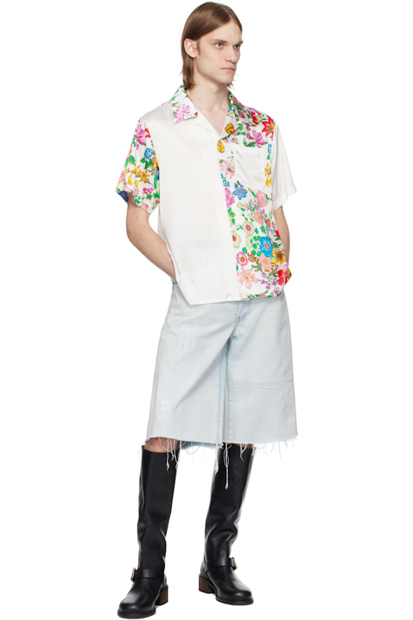 Silk satin shirt. Floral pattern printed throughout.

· Open spread collar
· Button closure
· Patch pocket
· Vented side seams
 
Supplier color: Multicolor