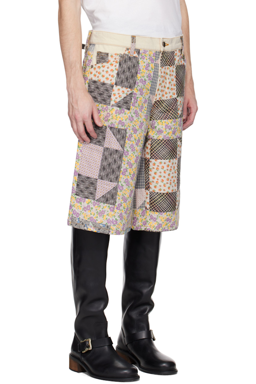 Cotton twill and plain-woven cotton shorts. Printed graphics patterns throughout.

· Patchwork construction
· Belt loops
· Five-pocket styling
· Button fly
· Sherpa fleece logo patch at back waistband
· Logo-engraved antiqued silver-tone hardware
· Contrast stitching in tan

Supplier color: Assorted