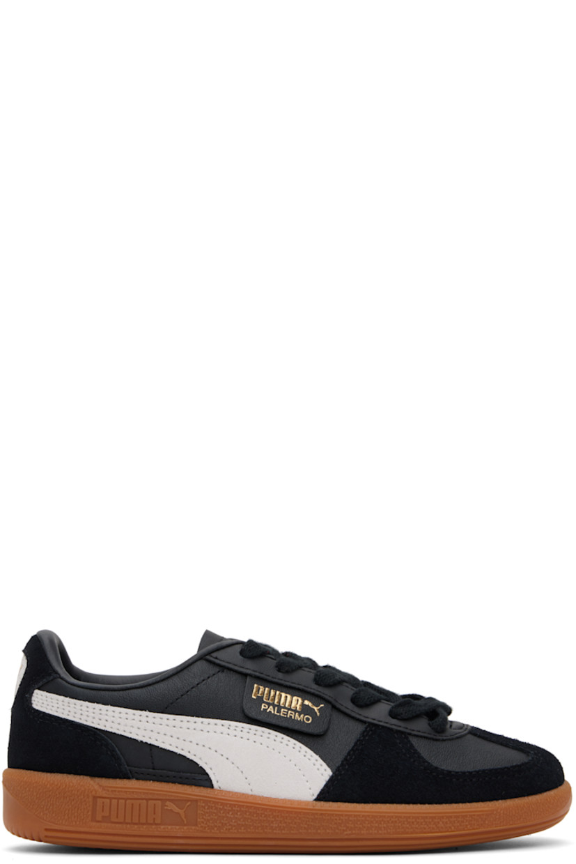 Low-top LWG-certified grained leather and suede sneakers in black and gray.

· Lace-up closure
· Logo embossed at tongue and midsole
· Padded collar
· Formstrip at sides
· Logo flag at outer side
· Logo stamp at heel tab
· Buffed faux-leather lining
· Treaded crêpe-rubber sole

Supplier color: PUMA black/Feather gray/Gum