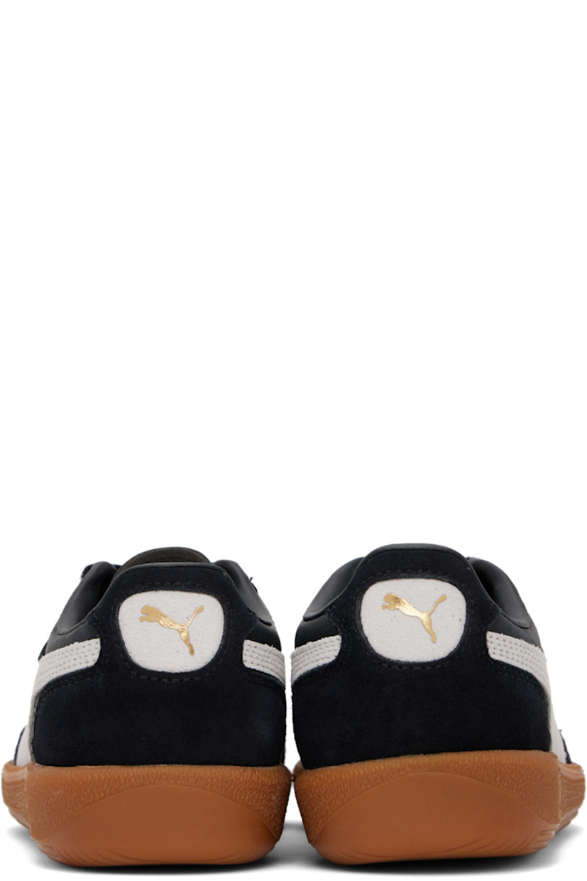 Low-top LWG-certified grained leather and suede sneakers in black and gray.

· Lace-up closure
· Logo embossed at tongue and midsole
· Padded collar
· Formstrip at sides
· Logo flag at outer side
· Logo stamp at heel tab
· Buffed faux-leather lining
· Treaded crêpe-rubber sole

Supplier color: PUMA black/Feather gray/Gum
