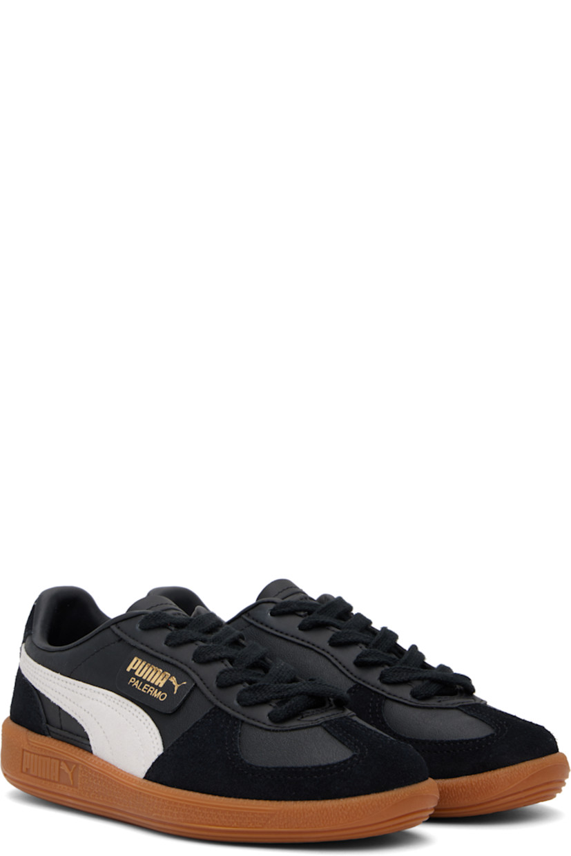 Low-top LWG-certified grained leather and suede sneakers in black and gray.

· Lace-up closure
· Logo embossed at tongue and midsole
· Padded collar
· Formstrip at sides
· Logo flag at outer side
· Logo stamp at heel tab
· Buffed faux-leather lining
· Treaded crêpe-rubber sole

Supplier color: PUMA black/Feather gray/Gum