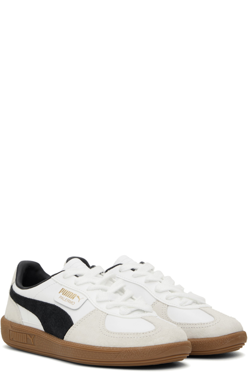 Low-top LWG-certified buffed leather and suede sneakers in white, gray, and black.

· Lace-up closure
· Logo embossed at tongue and midsole
· Padded collar
· Formstrip at sides
· Logo flag at outer side
· Logo stamp at heel tab
· Buffed faux-leather lining
· Treaded crêpe-rubber sole

Supplier color: PUMA white/Vapor gray/Gum