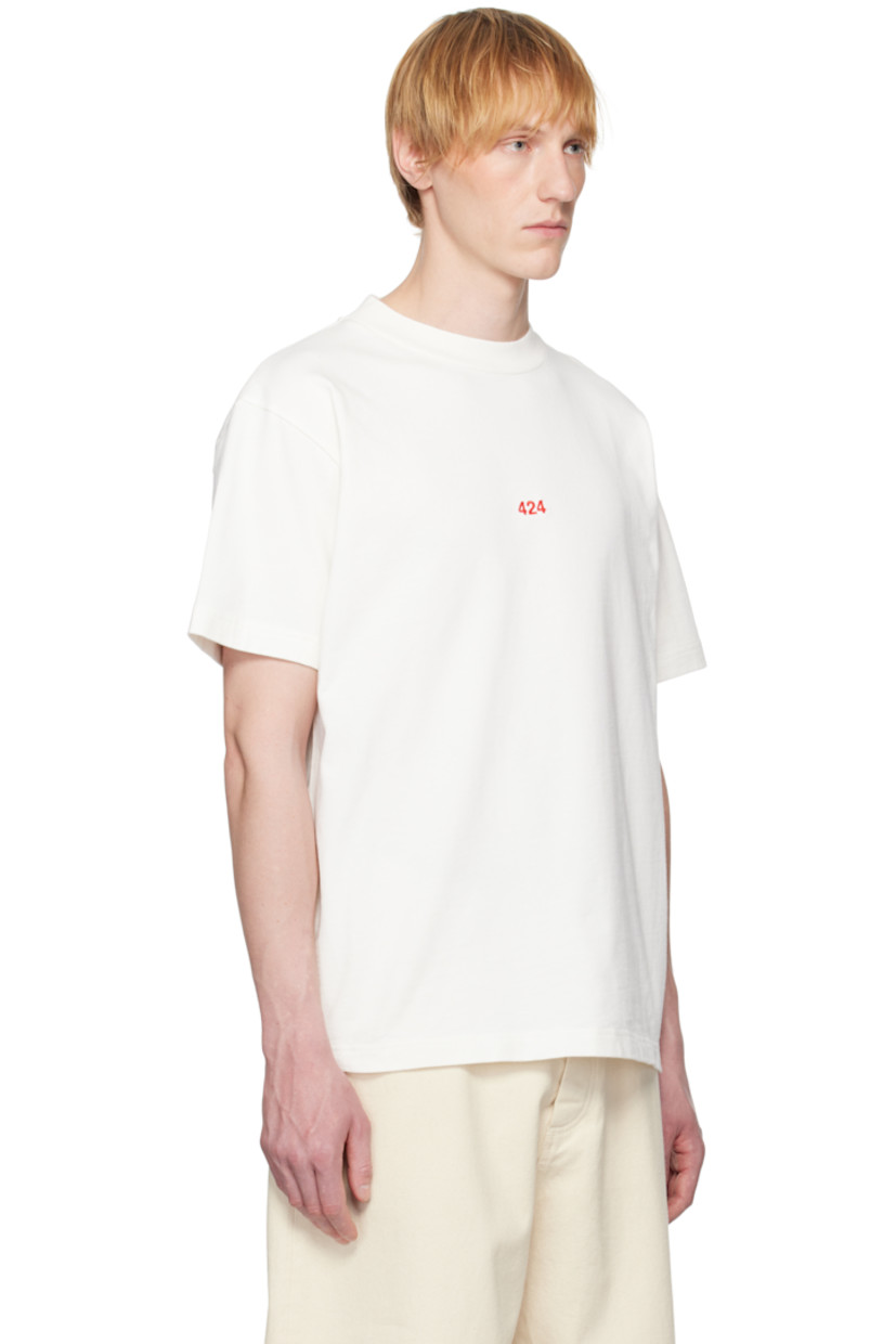 Hand-treated cotton jersey T-shirt.

· Rib-knit crewneck
· Logo embroidered at chest

Supplier color: Salt white