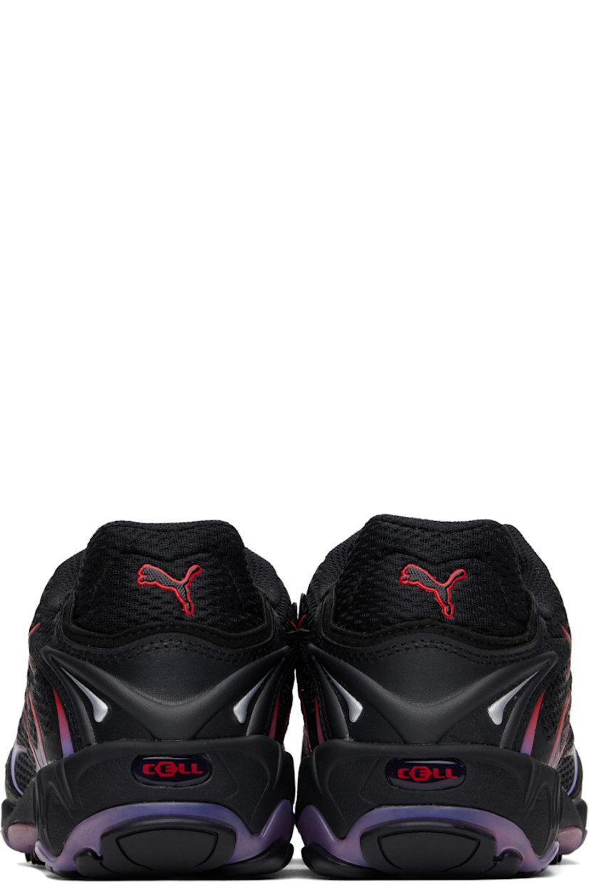 Low-top mesh sneakers in black and red. Rubber trim, faux-leather appliqués, and reflective detailing throughout.

· Lace-up closure
· Logo bonded at tongue and heel
· Padded tongue and collar
· Quilted faux-leather stripe at sides
· Perforations at sides
· Cushioned Ortholite™ insole
· Mesh lining
· Treaded rubber sole

Part of the PUMA x A$AP Rocky collaboration.

Supplier color: Puma black/Puma red