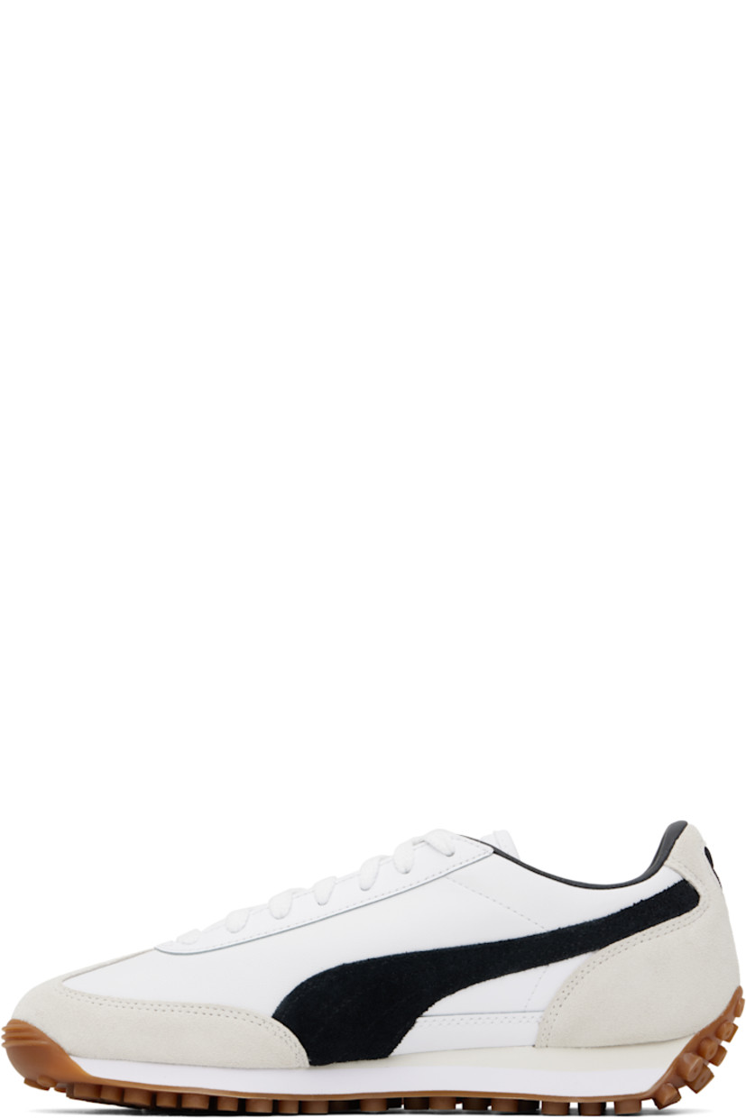 Low-top LWG-certified grained leather sneakers in white.

· Faux-suede trim at toe and heel
· Lace-up closure
· Logo embossed at tongue
· Padded collar
· Suede Formstrip at sides
· Logo stamp at outer side and heel tab
· Faux-leather lining
· Treaded rubber sole

Supplier color: PUMA white/PUMA black