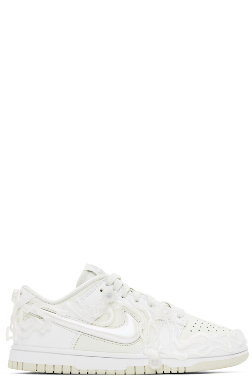 Low-top buffed leather sneakers in off-white.

· Detachable sculptural rubberized overlay
· Perforated detailing at toe
· Lace-up closure
· Logo patch at padded tongue
· Padded collar
· Swoosh appliqué at sides
· Logo bonded at heel tab
· Mesh lining
· Treaded rubber sole

Please note that this item may be shipped only within North America.

Supplier color: Sea glass/Summit white/Light iron ore/Sea glass