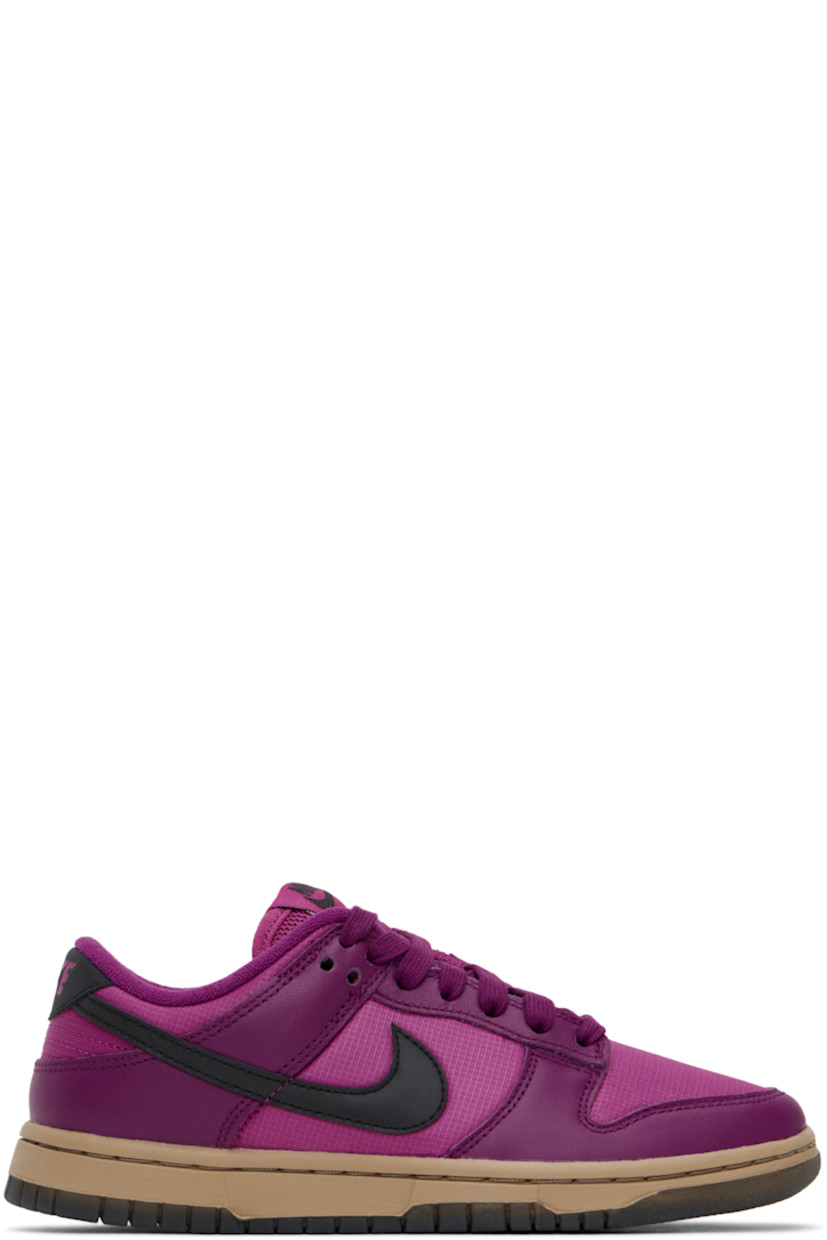 Low-top ripstop and buffed leather sneakers in purple and pink.

· Lace-up closure
· Logo patch at padded tongue
· Padded collar
· Swoosh appliqué at sides
· Logo printed at heel tab
· Terry cloth lining
· Foam rubber midsole
· Treaded rubber sole

Please note that this item may be shipped only within North America.

Supplier color: Viotech/Black/Hot fuchsia
