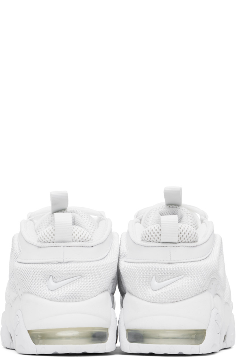 Low-top mesh and buffed faux-leather sneakers in white.

· Perforated detailing throughout
· Swoosh embroidered at toe
· Lace-up closure
· Swoosh appliqué at tongue and heel counter
· Pull-loop at tongue and heel collar
· Padded tongue and collar
· Padded logo appliqué at sides
· Max Air unit at foam rubber midsole
· Treaded rubber sole

Please note that this item may be shipped only within North America.

Supplier color: White/White