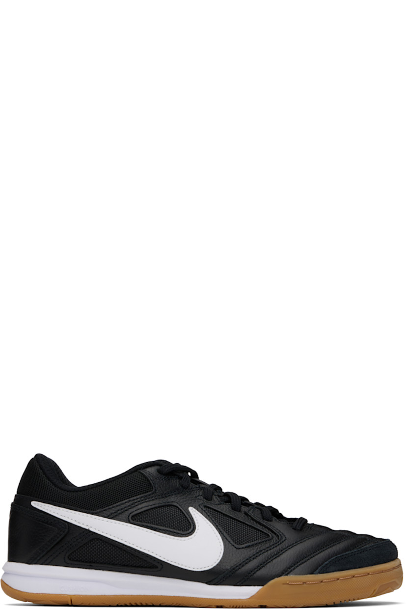 Low-top grained leather and canvas sneakers in black.

· Suede trim at toe
· Lace-up closure
· Logo patch at padded tongue
· Padded collar
· Swoosh appliqué at sides
· Mesh lining
· Treaded rubber sole

Please note that this item may be shipped only within North America.

Supplier color: Black/Gum light brown/White