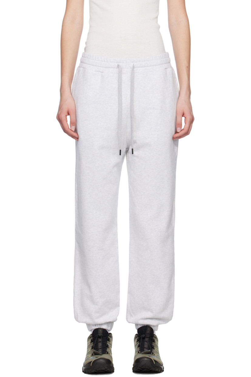 Cotton fleece lounge pants.

· Drawstring at elasticized waistband
· Two-pocket styling
· Logo bonded at front
· Elasticized cuffs

Supplier color: Silverbirch heather