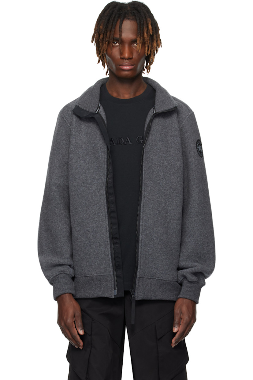 Recycled wool-blend Kind Fleece jacket.

· Stand collar
· Two-way zip closure
· Welt pockets
· Rib-knit hem and cuffs
· Embroidered logo patch at sleeve

Part of the Black Label collection.

Supplier color: Quarry grey
