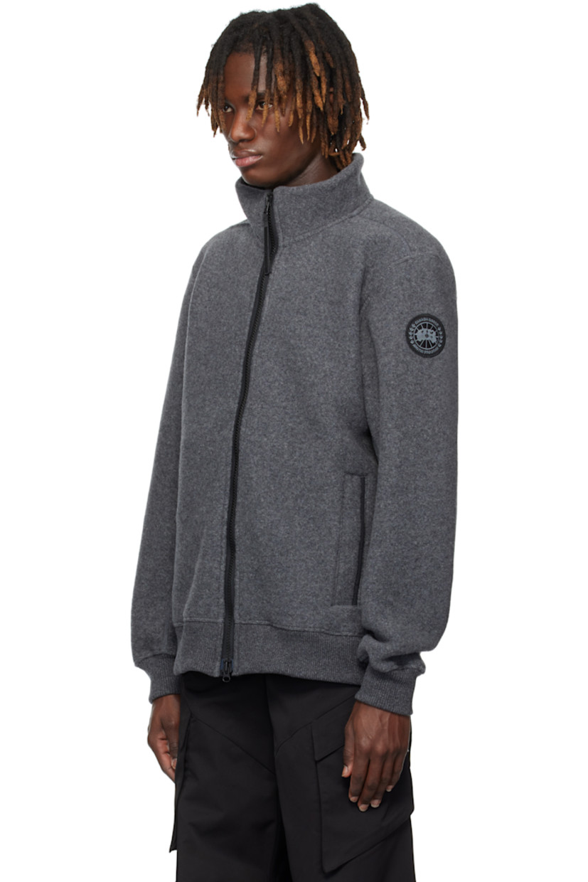Recycled wool-blend Kind Fleece jacket.

· Stand collar
· Two-way zip closure
· Welt pockets
· Rib-knit hem and cuffs
· Embroidered logo patch at sleeve

Part of the Black Label collection.

Supplier color: Quarry grey