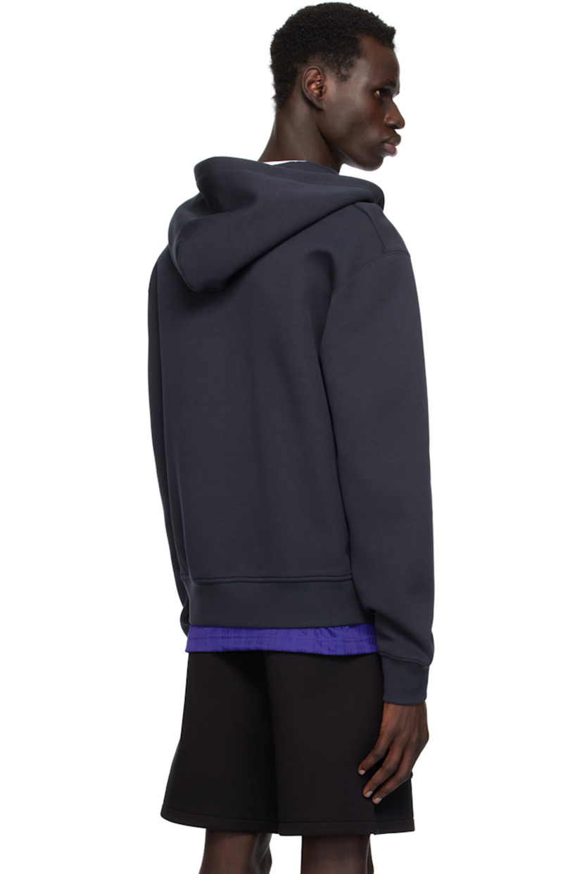 Relaxed-fit double-faced cotton-blend jersey hoodie.

· Drawstring at hood
· Logo bonded at chest
· Zip closure
· Zip pockets 
· Rib-knit hem and cuffs
· Dropped shoulders 

Supplier color: Navy