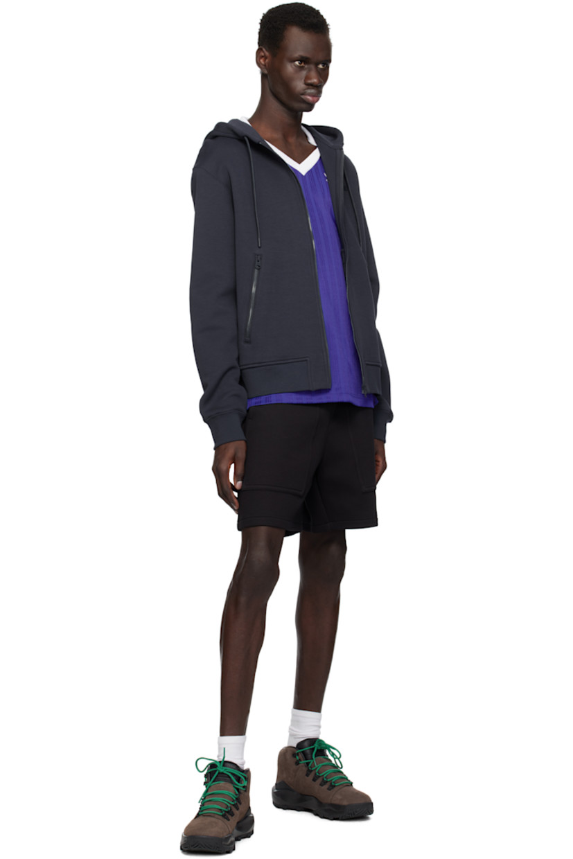 Relaxed-fit double-faced cotton-blend jersey hoodie.

· Drawstring at hood
· Logo bonded at chest
· Zip closure
· Zip pockets 
· Rib-knit hem and cuffs
· Dropped shoulders 

Supplier color: Navy