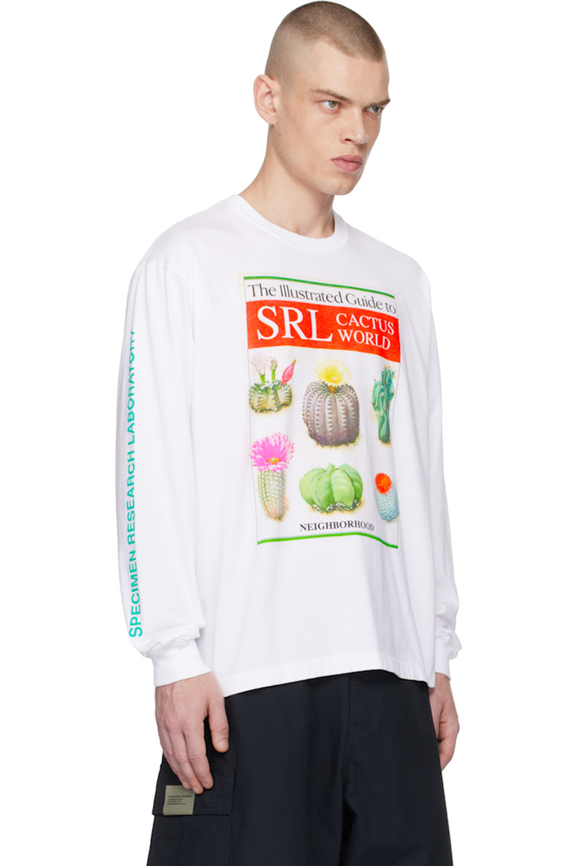 Cotton jersey T-shirt.

· Rib-knit crewneck and cuffs
· Logo graphic printed at chest
· Dropped shoulders
· Text printed at sleeves

Supplier color: White