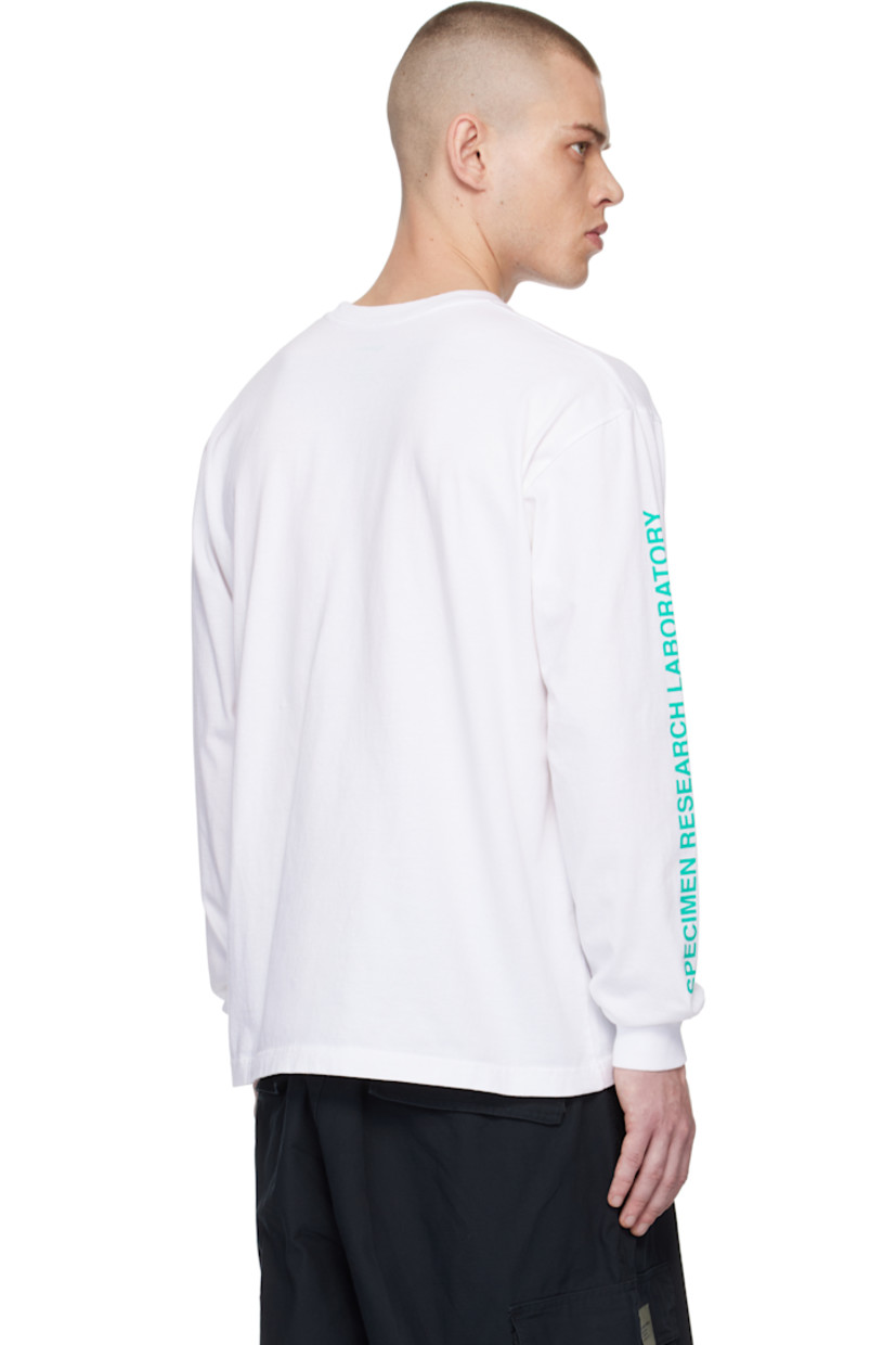 Cotton jersey T-shirt.

· Rib-knit crewneck and cuffs
· Logo graphic printed at chest
· Dropped shoulders
· Text printed at sleeves

Supplier color: White