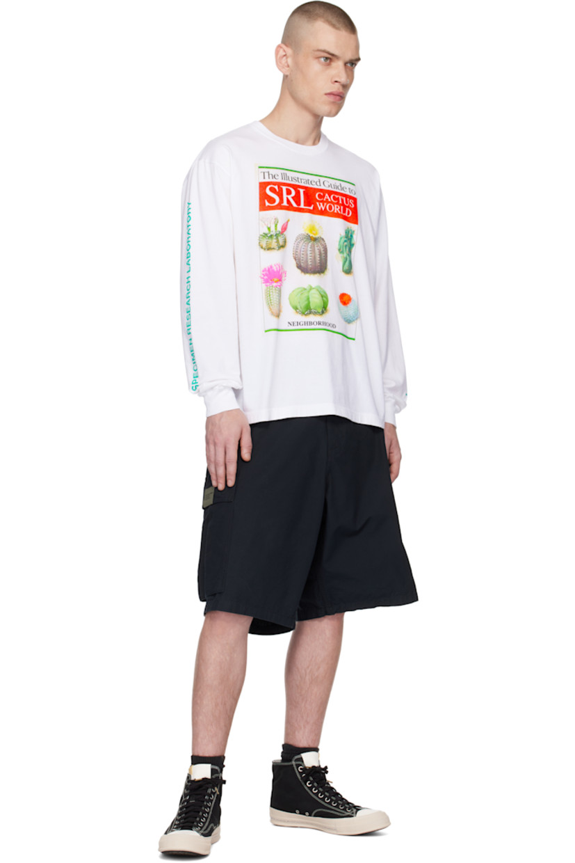 Cotton jersey T-shirt.

· Rib-knit crewneck and cuffs
· Logo graphic printed at chest
· Dropped shoulders
· Text printed at sleeves

Supplier color: White